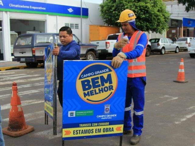 Obras do Reviva Campo Grande fecham trecho da 14 de Julho 