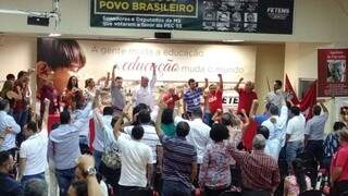 Durante a etapa estadual do 6º Congresso Nacional do PT, na última sexta-feira (5), os petistas de MS conclamaram a unidade em prol do ex-presidente (Foto: Divulgação/PT)