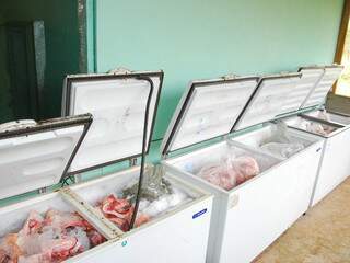 Peças de carne prontas para serem comercializadas.