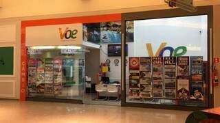 A loja da Voe Viagens funciona no piso superior do Shopping Campo Grande. (Foto Divulgação)