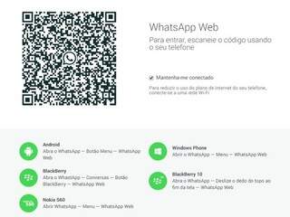 Os usuários precisam escanear o código QR para abrir o Web Whatsapp (Foto: Reprodução)