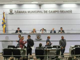 Vereadores de Campo Grande no plenário da Câmara Municipal. (Foto: Saul Schramm/Arquivo).