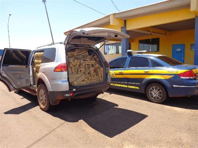 Pol&iacute;cia apreende Pajero com maconha avaliada em R$ 1 milh&atilde;o na BR-163