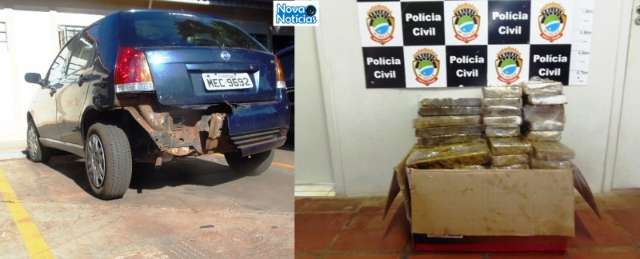Quase 100 kg de maconha s&atilde;o apreendidos com motorista que tentou fugir da PM