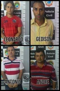 Quatro acusados de roubo de bois que foram indiciados pelo Garras (Foto: Arquivo)