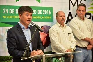 Presidente da Famasul, Maurício Saito destacou a importância de gestão no agronegócio. (Foto: Flávio Gutierrez/ Famasul)
