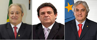 Senadores Antonio Russo (esq), Waldemir Moka (centro) e Delcídio do Amaral (dir)