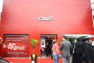 Matriz da Claro em Campo Grande foi escolhida para lançamento oficial da internet 4G (Foto: Marcos Ermínio)