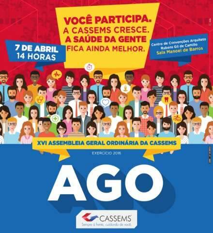 Cassems faz assembleia dia 7 de abril para prestar contas e tra&ccedil;ar metas