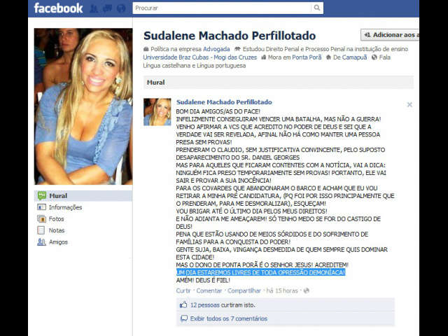  Ap&oacute;s pris&atilde;o de marido, Sudalene se defende e mant&eacute;m pr&eacute;-candidatura