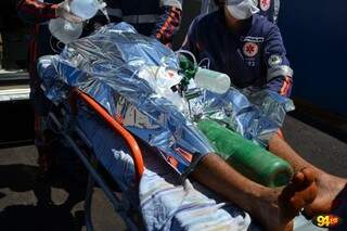 O rapaz foi encaminhado ao hospital com 60% do corpo queimado.(Foto: Reprodução/94FmDourados)