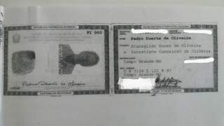Documento falso utilizado pelo golpista (Foto: arquivo pessoal) 
