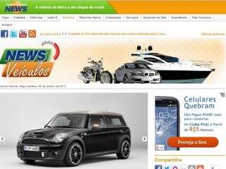 Página especializa em veículos, no Campo Grande News. (Foto: Reprodução/Internet)