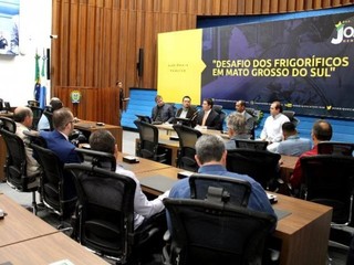 Audiência reuniu empresários, representantes do setor e políticos para discutir futuro da indústria frigorífica do Estado. (Foto: Wagner Guimarães/ALMS)