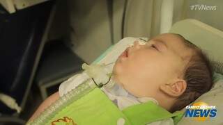 De alta, bebê Guilherme depende de equipamento de R$ 40 mil para deixar hospital