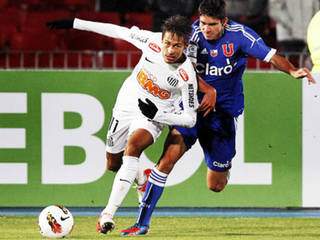 Neymar passou em branco na partida de ida da final da Recopa Sul-Americana no Chile (Foto: Reuters)