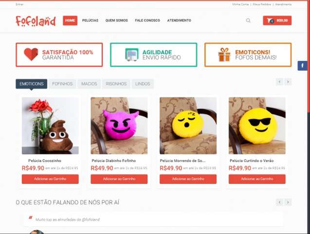 Empreendedores apostam em loja virtual de pel&uacute;cias de emoticons
