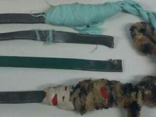 Armas artesanais apreendidas com os internos (Foto: Direto das Ruas) 