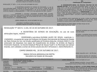 Publicação da dispensa da diretora-adjunta no Diário Oficial do Estado de ontem (23) (Foto: Reprodução)