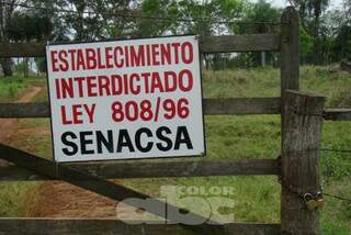 Fazenda interditada no Paraguai. (Foto: ABC Color)