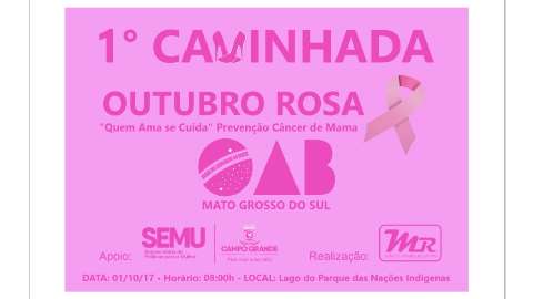 Caminhada no domingo abre programação do Outubro Rosa na Capital