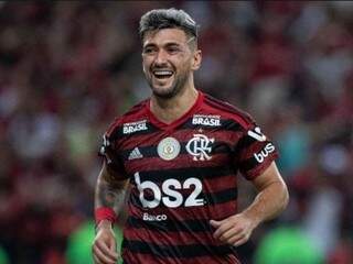 Arrascaeta comemora gol que garantiu vitória do Flamengo (Foto: Divulgação)