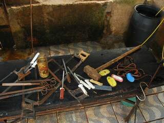 Instrumentos utilizados para o abate.
