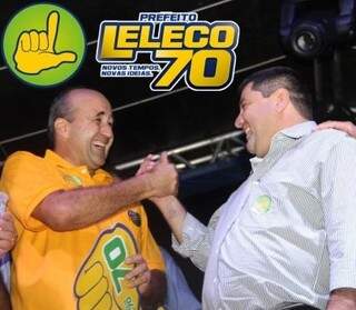 Leleco comemorando vitória eleitoral em Bonito (Foto: arquivo)