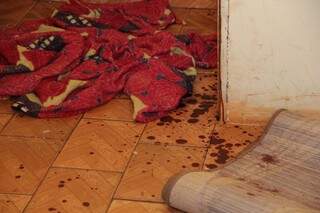 Há marcas de sangue em toda casa (Foto: Marcos Ermínio)
