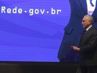 Presidente Michel Temer durante o lançamento da Rede Nacional de Governo Digital. (Foto: Valter Campanato/Agência Brasil) 