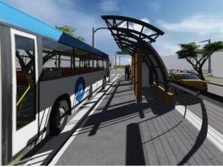 Projeto da prefeitura prevê sete estações de embarque na Bandeirantes (Foto: PMCG/Divulgação)