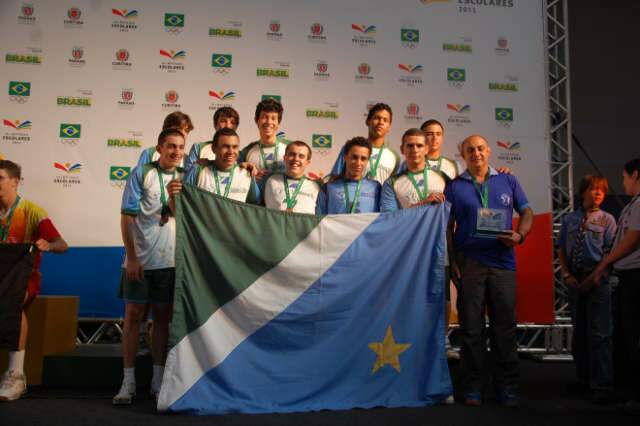  V&ocirc;lei masculino do Estado vence e fatura bronze nas Olimp&iacute;adas Escolares