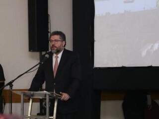O ministro falou de ataque ao Brasil durante o discurso no evento. 