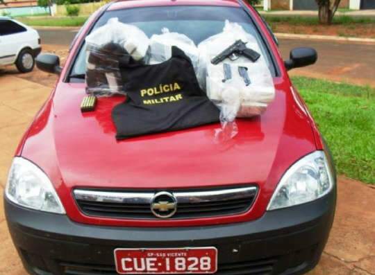  Em Iguatemi, PM apreende 54 kg de maconha, pistola e muni&ccedil;&otilde;es 