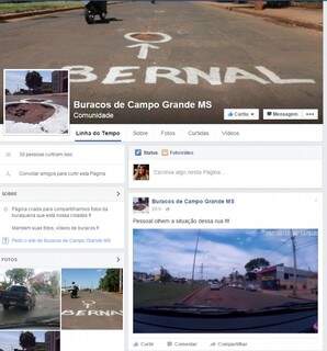 Rapaz cria página no Facebook para divulgar situação das ruas de Campo Grande. (Foto: Reprodução)