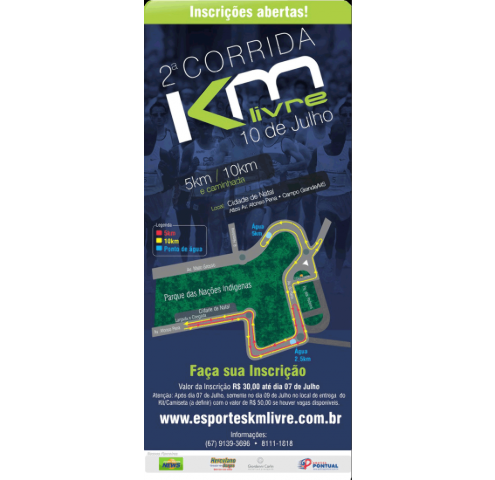  Inscri&ccedil;&otilde;es para a Corrida KM Livre em Campo Grande j&aacute; est&atilde;o abertas 
