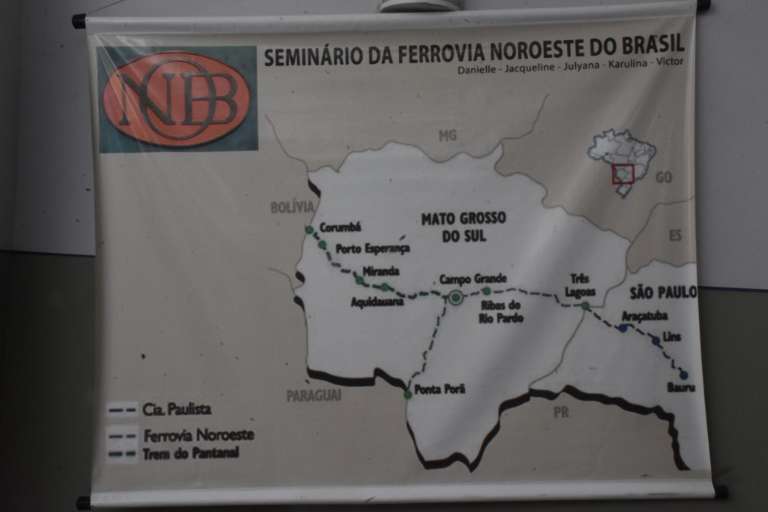 Mapa com trajeto da ferrovia centenária (Foto: Roberto Higa)