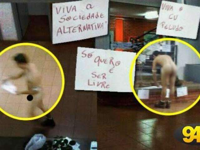 Para chamar atenção, acadêmico faz protesto pelado pelos corredores da UFGD
