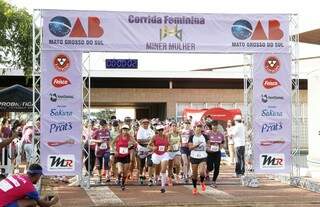 Corrida da OAB-MS teve a participação de 500 mulheres na Capital (Foto: Divulgação/OAB-MS)