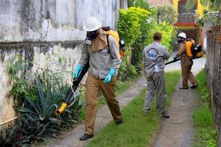 Ação emergencial na casa do caso confirmado de de febre chikungunya, começou ontem. (Foto: Kleverton Velasques/Divulgação)