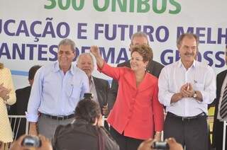 Dilma veio a Campo Grande nesta segunda-feira. (Foto: João Garrigó)