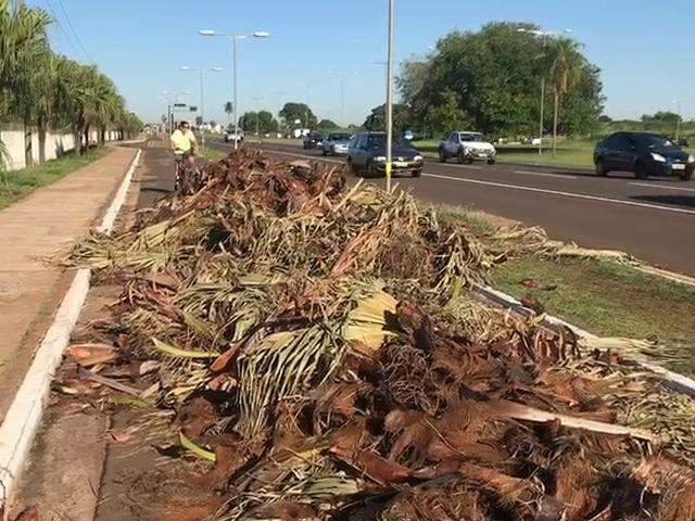 Ciclistas e pedestres disputam espa&ccedil;o por causa de entulho na Duque de Caxias