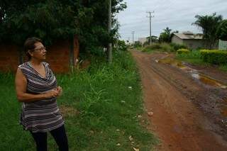 Vilma contabiliza prejuízos morando há três anos no bairro (Foto: Marcos Ermínio)