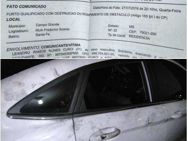 Ladr&atilde;o arromba carro e furta 200 convites de festas na Capital e interior