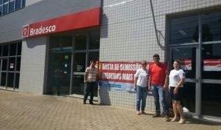 Sindicato paralisou seis agências em Campo Grande por causa de demissões. (Foto: Divulgação/Assessoria)