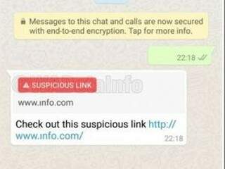Mensagem alertará usuários sobre links que podem conduzir a spam, malwares e fake news. (Imagem: TechTudo/Reprodução)