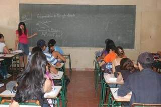 Escola estadual em Campo Grande, município com 154.047 estudantes. (Foto: Marcelo Victor/ Arquivo)