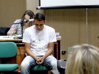 Gelvio durante julgamento realizado no ano passado na 1ª Vara do Tribunal do Júri (Foto: arquivo/Campo Grande News) 