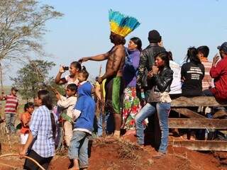 Área de conflito ocupada por índios em Caarapó (Foto: Helio de Freitas)