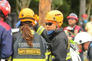 Uma das equipes de Mato Grosso do Sul durante simulação de resgate. (Foto: Divulgação/ABRES)